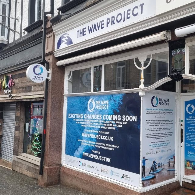 Full window signage for @waveprojectuk newquay #printingcornwall #PrintSignageCornwall #windowgraphics #printingcornwall #SignageCornwall #SignageSolutions